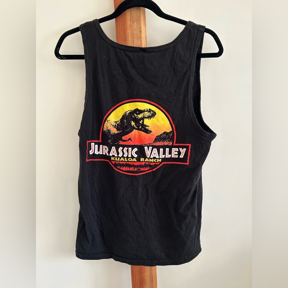 Source Unknown Jurassic Valley Black Graphic Tank… - image 3